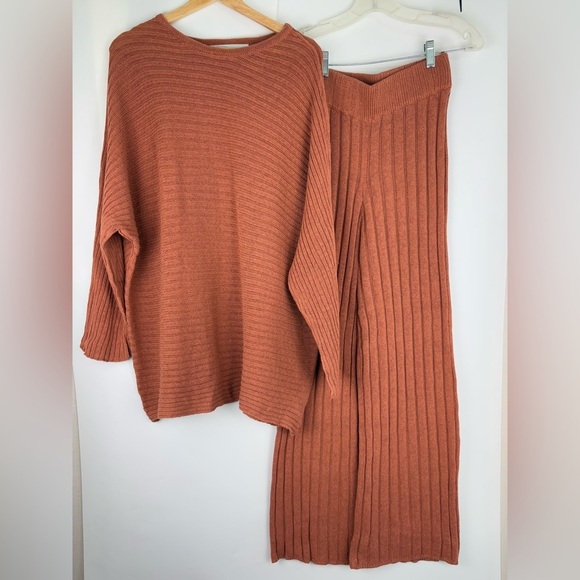 Free People Imogene Sweater Set In Salmon Rust - Picture 4 of 15